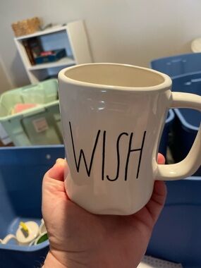 Rae Dunn White 'WISH' Ceramic Coffee Mug